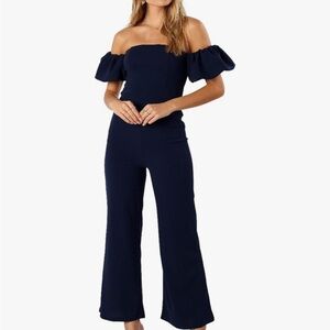 NWT Petal & Pup Blue Off-Shoulder Jumpsuit
